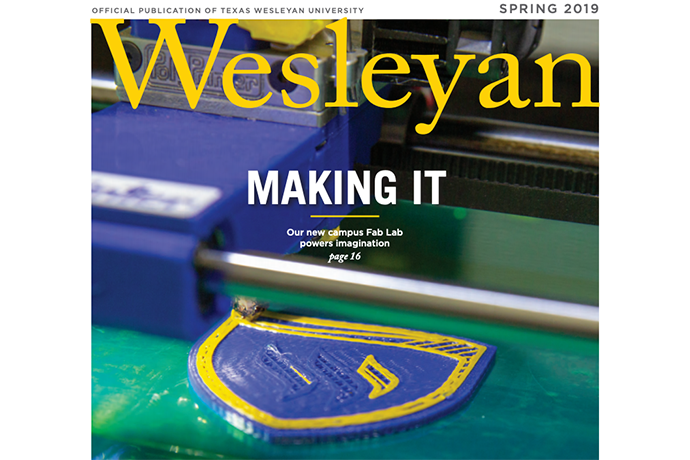 Photo of the cover of the Spring 2019 issue of Wesleyan magazine.