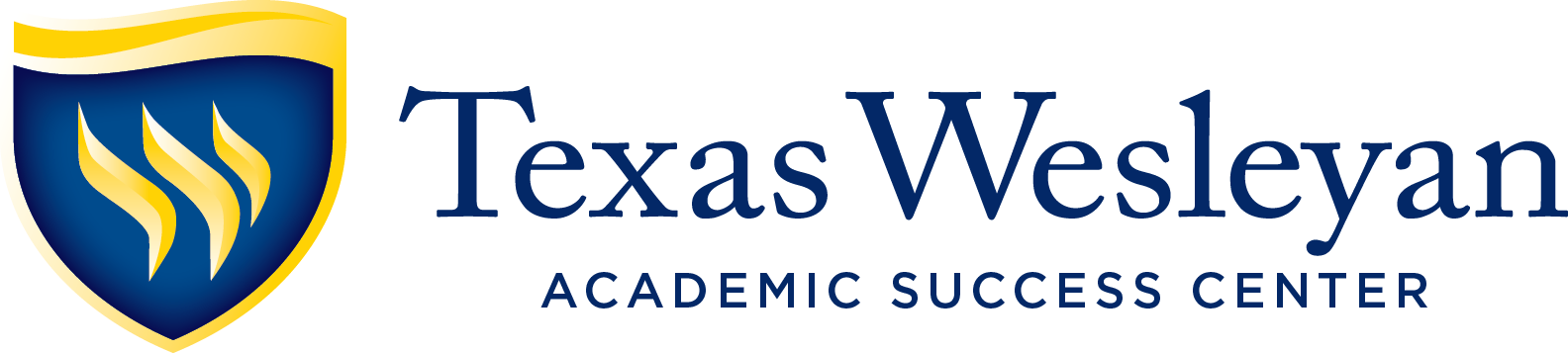 Texas Wesleyan shield logo with Academic Success Center department name