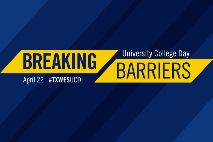 Breaking Barriers graphic for University College Day 2020. 