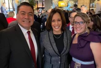 Sergio De Leon with Kamala Harris