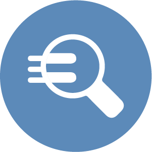 a magnifying glass to represent a job search.