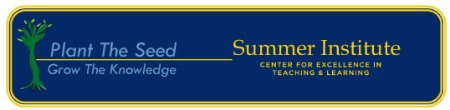 Summer Institute save the date banner with tree graphic