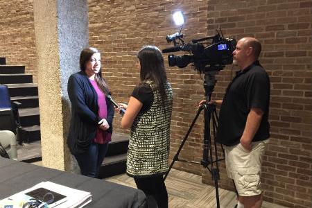 Watch Channel 8’s Clinton-Trump debate story filmed in Texas Wesleyan’s Science Lecture Theatre featuring interviews and commentary from Michelle Payne, Ph.D., associate professor of political science, and political science majors Tristeza Ordex-Ramirez and Haley Stewart. 