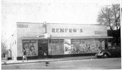 Early photo of Renfro's drugstore