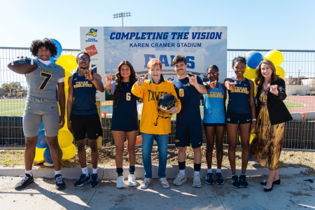 Karen Kramer and student athletes