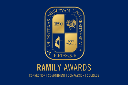 RAMily Awards graphic with TXWES crest and listed: Connection | Commitment | Compassion | Courage