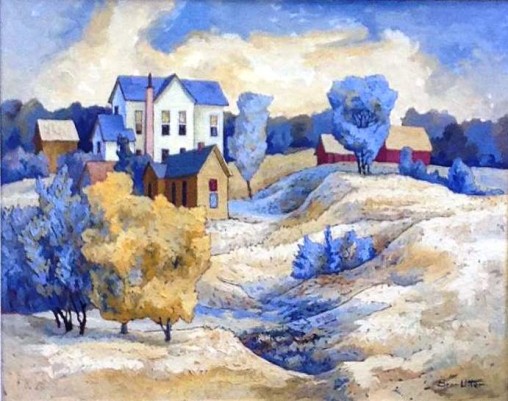 Untitled (three homes in the country)
Artist: Bror Utter
Date:
Signed: 'Bror Utter'
Dimensions: Image Size: 29 1/2