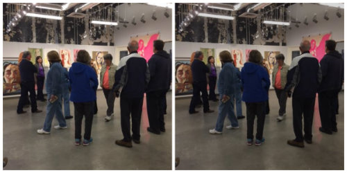 People tour Texas Wesleyan's permanent art gallery exhibit