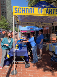 Students and Staff at the TXWES booth in downtown Fort Worth for the Michelada Festival