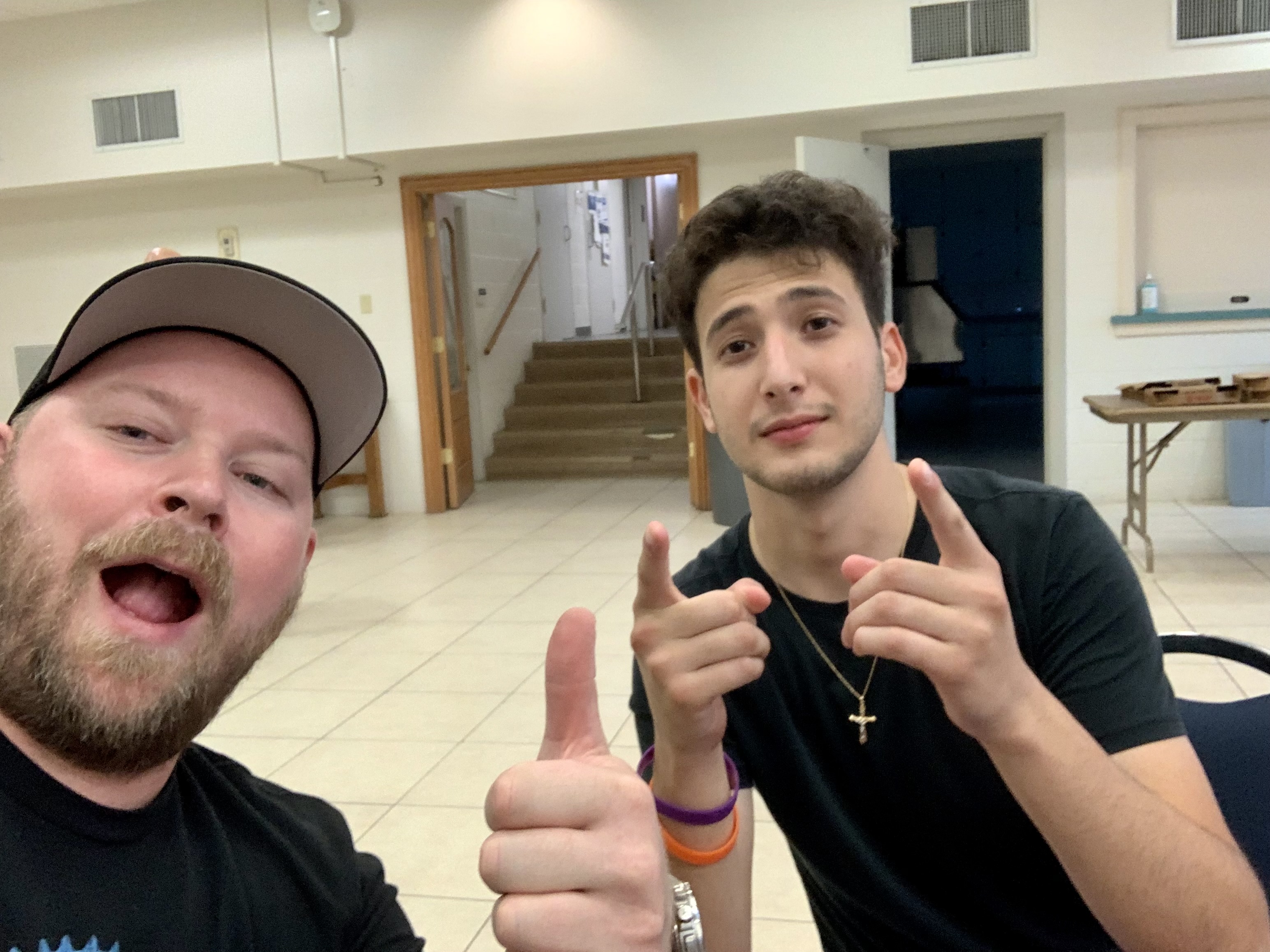 Two students taking a selfie at the 2022 Spanish Meetup