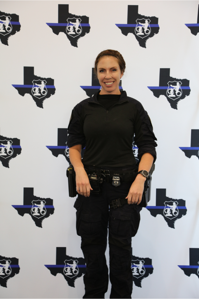 Women of Law Enforcement Speakers Group Photo with Logo Backdrop