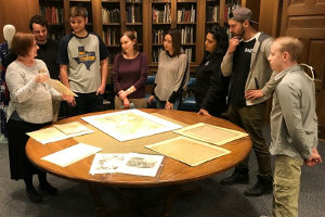 Public history students at Texas Wesleyan tour UTA's special collections