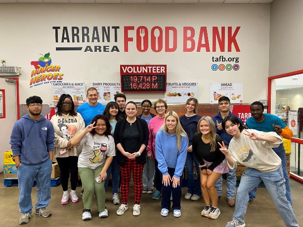 Group of Students and Faculty at Tarrant Area Food Bank