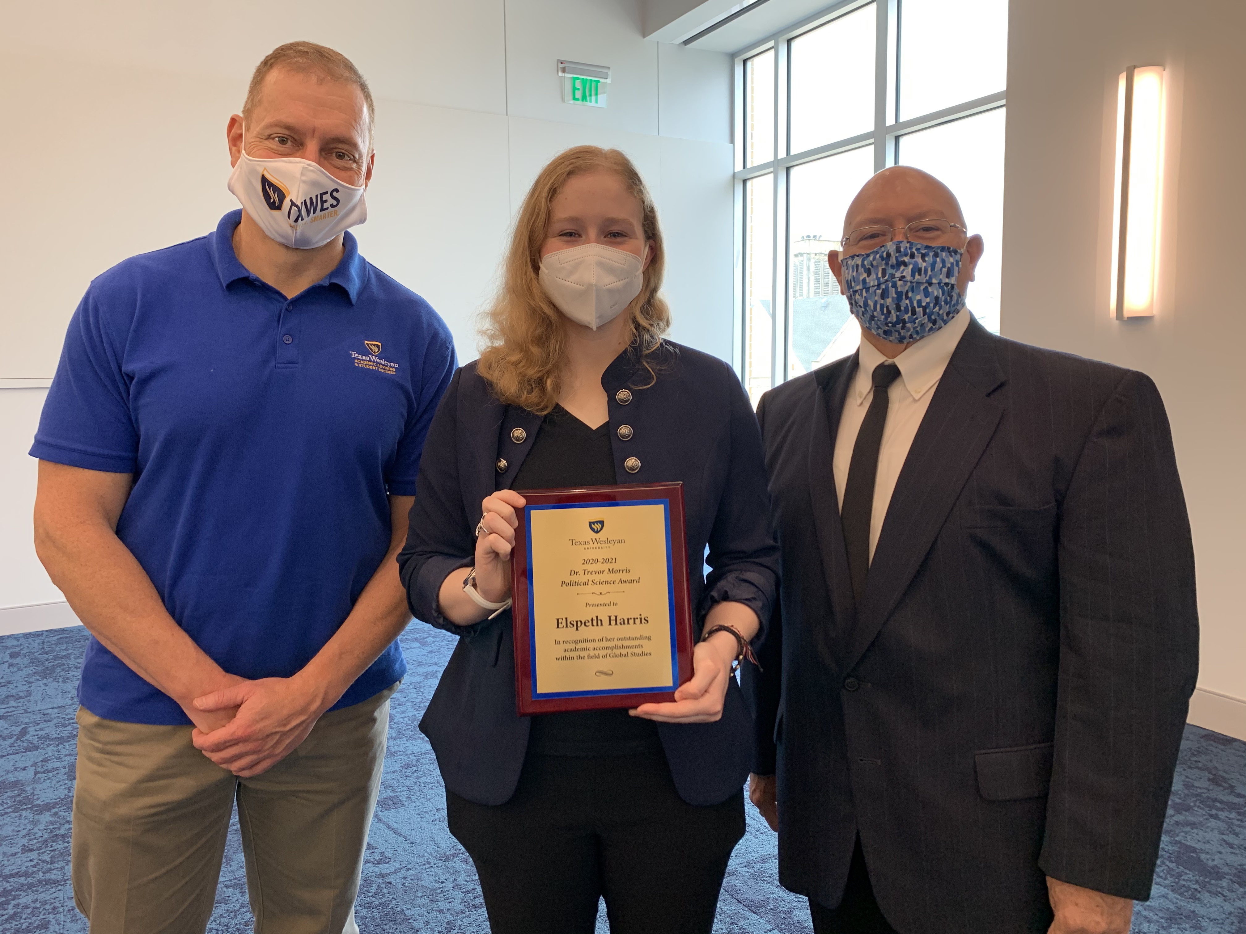 Elspeth Harris with Dr. Trevor Morris Political Science Award