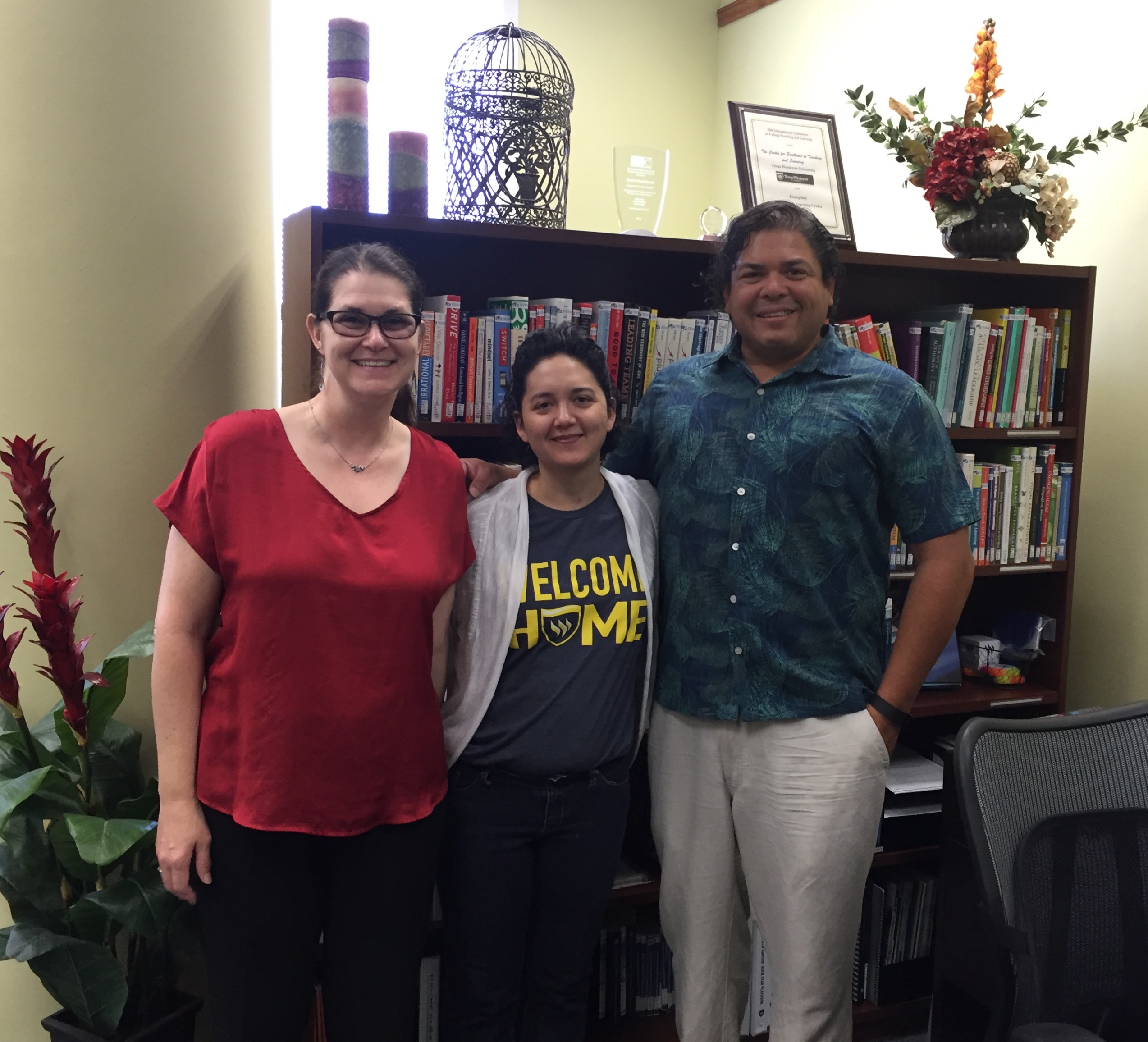 Photo of Dr. Alison Simons, Natalie Parker from CETL, and Dr. Eddy Lynton