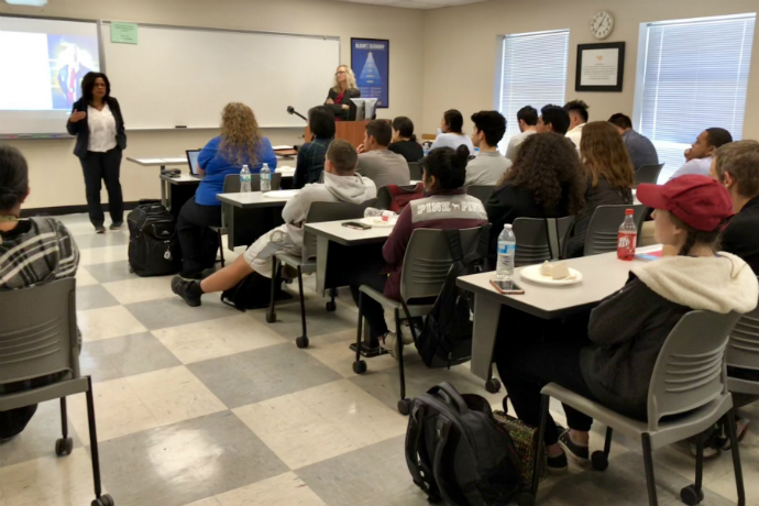 The FBI visits the School of Business during an Accounting Society meeting this Fall.