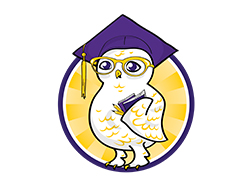 Image of cartoon owl serving as logo of John T. White Elementary.