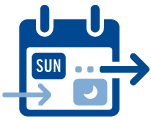 Calendar icon to represent the TXWES Ph.D. program's flexible schedule