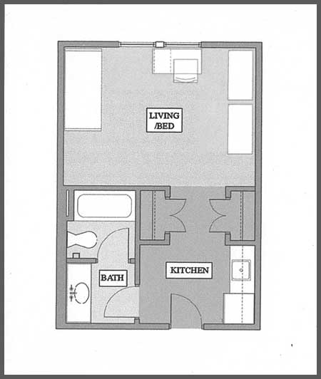 West Village Efficiency Apartment Floor Plan