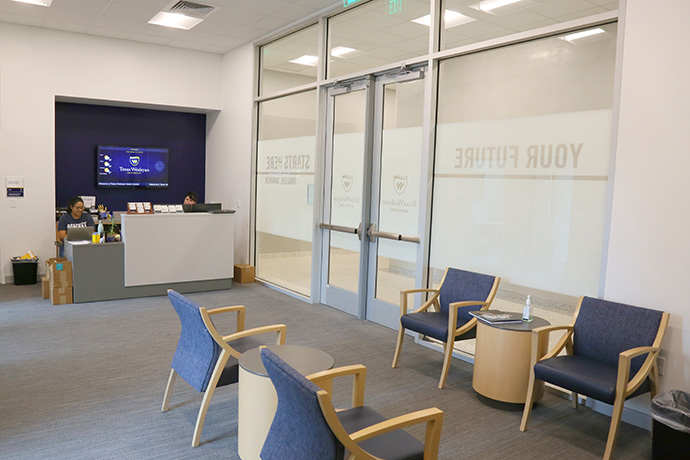 Photo of welcome area of the TXWES Office of Admissions.