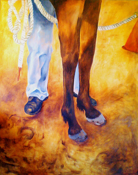 A horse painting by Texas Wesleyan's Kit Hall, professor of art.