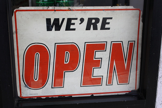 open sign